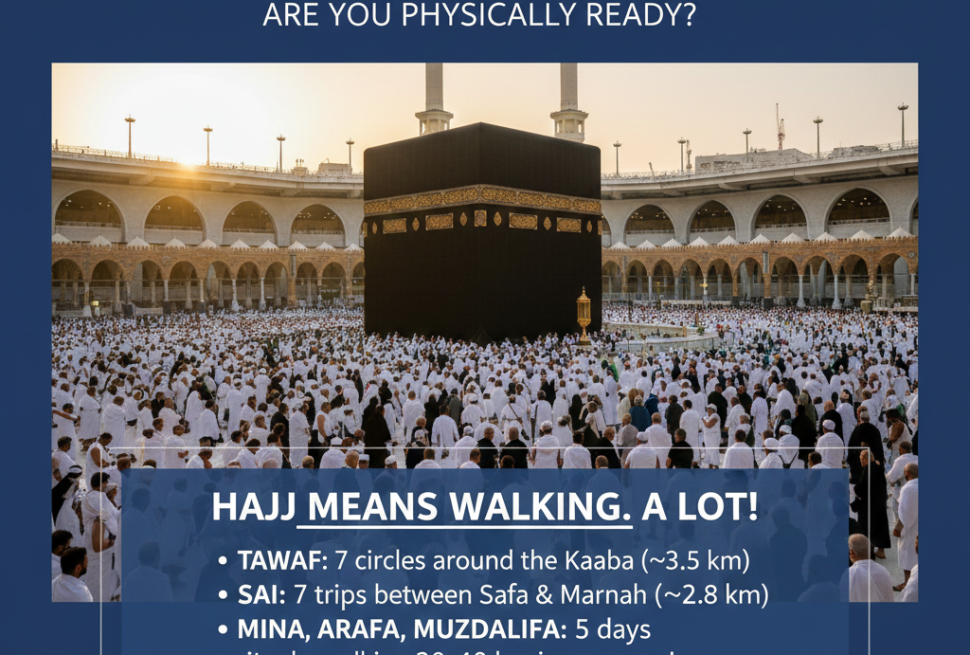 হজে হাজিদের হাঁটার প্রস্তুতি