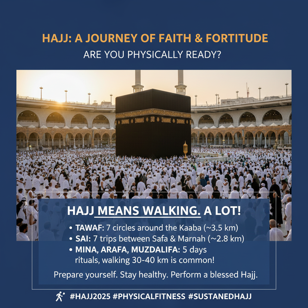 হজে হাজিদের হাঁটার প্রস্তুতি