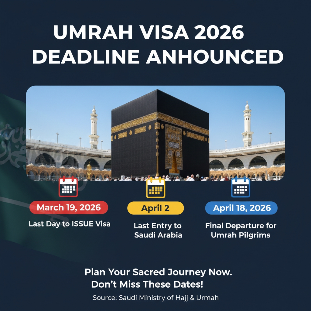 Umrah Visa Closing Dates 2026 Saudi Arabia Update