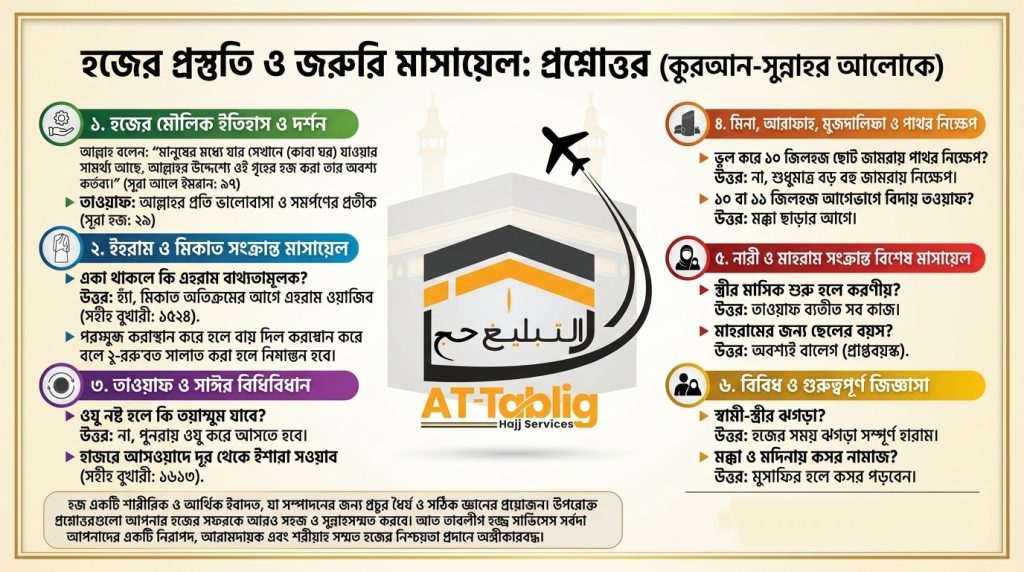 হজের আগে জেনে নিন: হজের প্রস্তুতি ও জরুরি মাসায়েল (কুরআন-সুন্নাহর আলোকে)