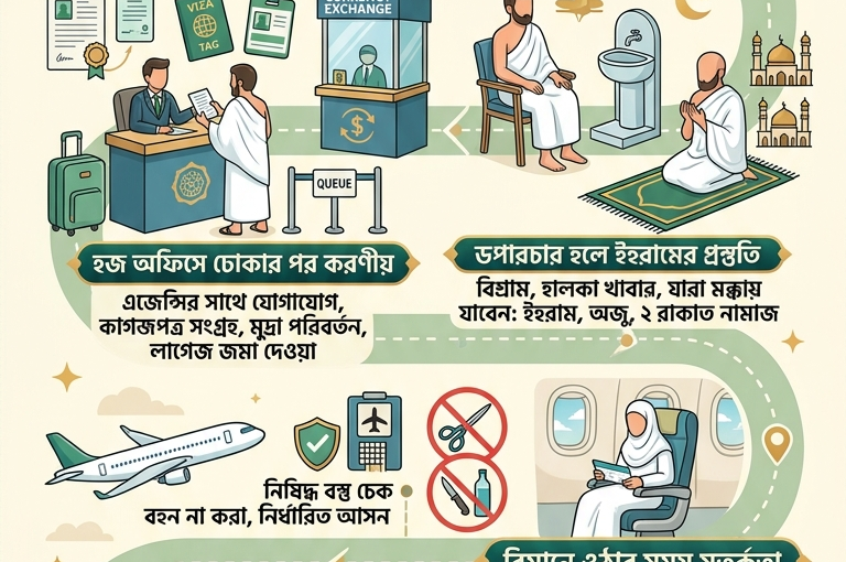 হজযাত্রার আগে বিমানবন্দরে করণীয় আপনার সফরকে সহজ করতে কিছু জরুরি পরামর্শ