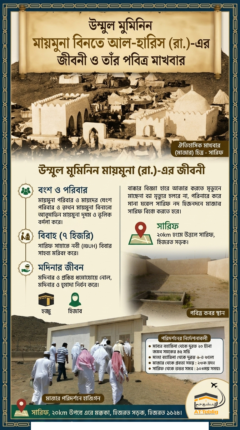 উম্মুল মুমিনিন মায়মুনা বিনতে আল-হারিস (রা.)-এর জীবনী ও তাঁর পবিত্র মাখবারা